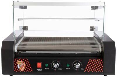 Great Northern Popcorn 9-Roller Hot Dog Grill with Bun Warmer and Cover