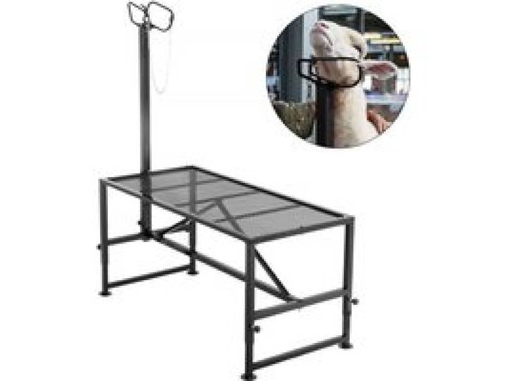 VEVOR Support pour bétail 130x59 cm support de parage avec pièce de tête droite, support de parage pour chèvre avec cadre en métal robuste, support de tonte pour mouton, support de parage pour bétail