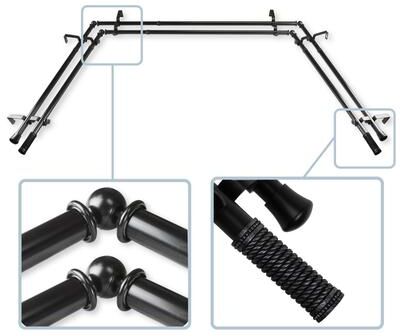 "InStyleDesign Yarn 13/16"" Double Bay Window Curtain Rod"