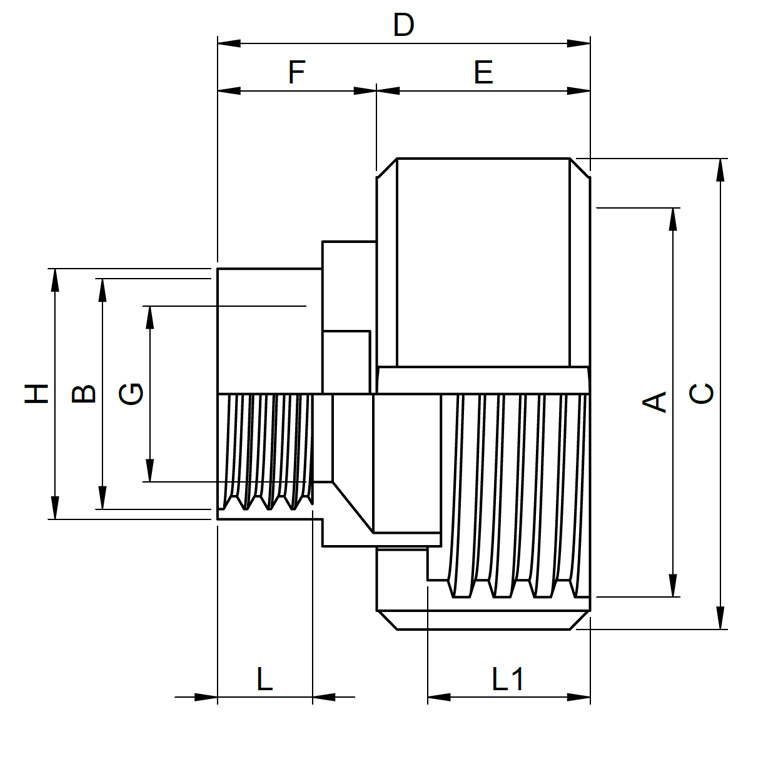 REKUBIK IBC Edelstahl Adapter S60x6 - Innengewinde Reduzierung (SS316L) 1" IG IBCF60BSPF100-SS