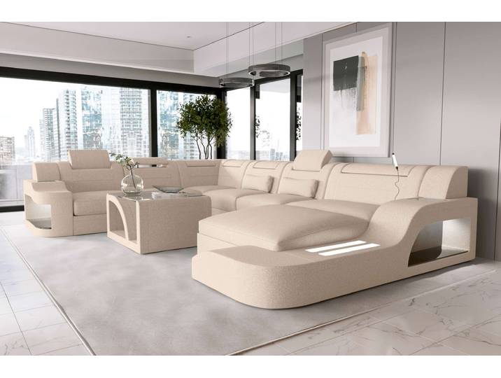 XXL Wohnlandschaft Palermo Stoffsofa