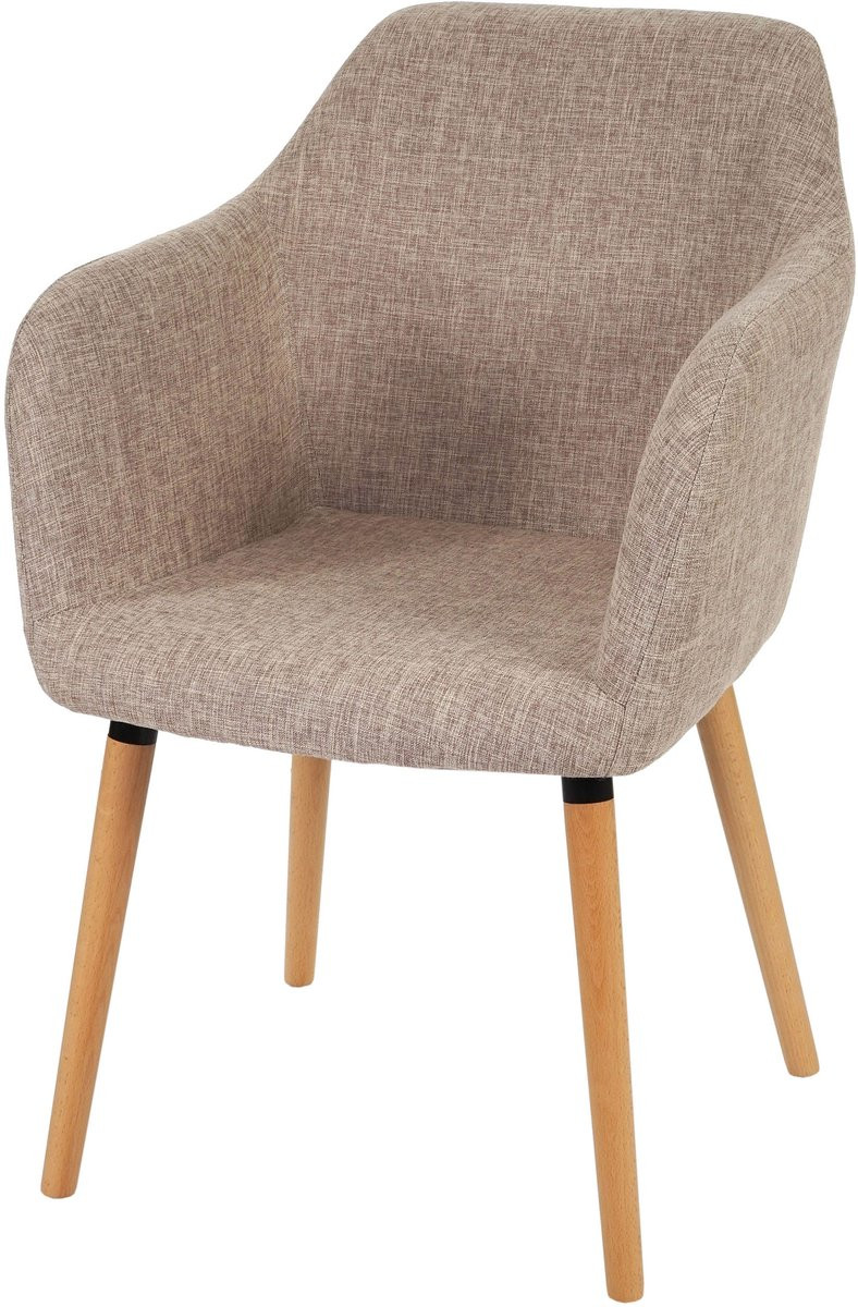 Eetkamerstoel Malmö T381 Retro Jaren 50 Design - Textiel - Crème/Grijs