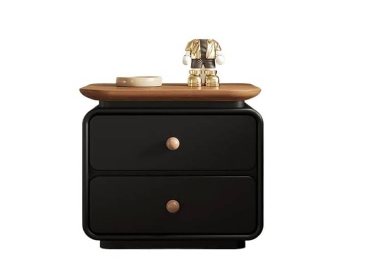xiuling4568 Home Beistelltisch mit 2 Schubladen, schwarzes Finish, Konstruktion aus Holzwerkstoff(Medium)