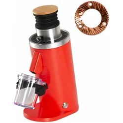 ROASTLY DF54 Red Ti Coffee Grinder Gen 4 IV V4, Electric Single Dose Coffee Grinder, Near Zero Retention (Red)