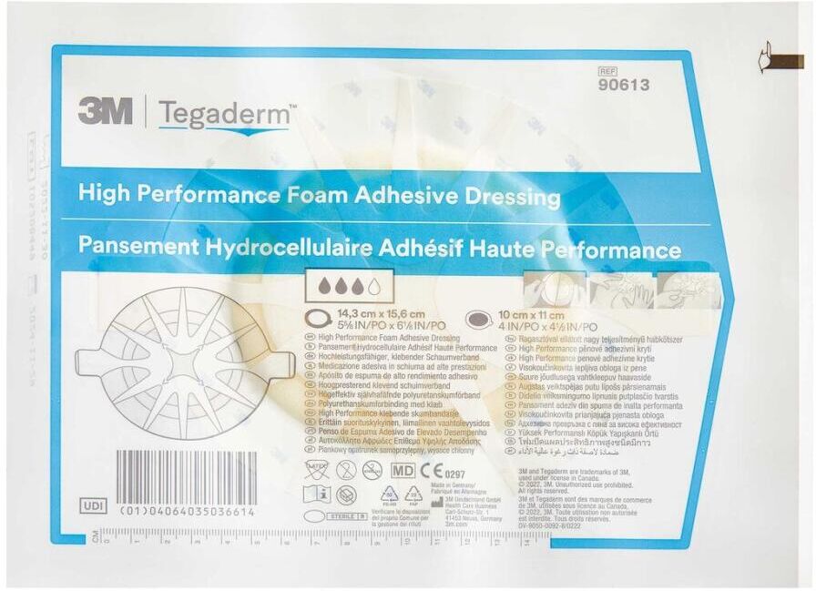 Tegaderm Foam Adhesive Oval 14,3 cm x 15,6 cm Medicinsk udstyr 1 stk