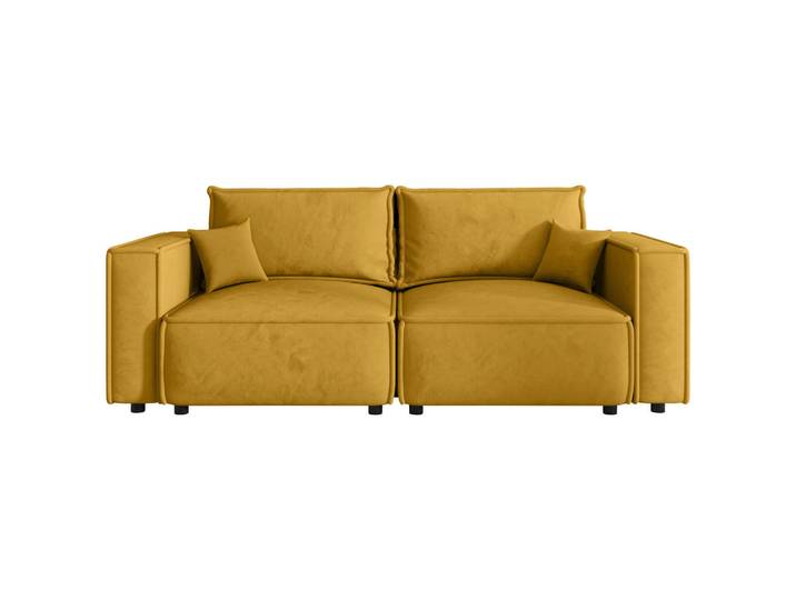 Xora Sofa, Senfgelb, Kunststoff, 2-Sitzer, Füllung: Schaumstoffflocken,Schaumstoffflocken, 250x70x104 cm, Stoffauswahl, Wohnzimmer, Sofas & Couches, Sofas