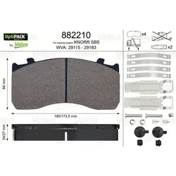 Bremsbelagsatz Scheibenbremse VALEO 882210