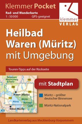 Klaus Klemmer - Klemmer Pocket Rad- und Wanderkarte Heilbad Waren (Müritz) mit Umgebung: GPS geeignet, Touren-Tipps auf der Rückseite, 1:50000 - Preis vom 09.10.2026 07:28:09 h