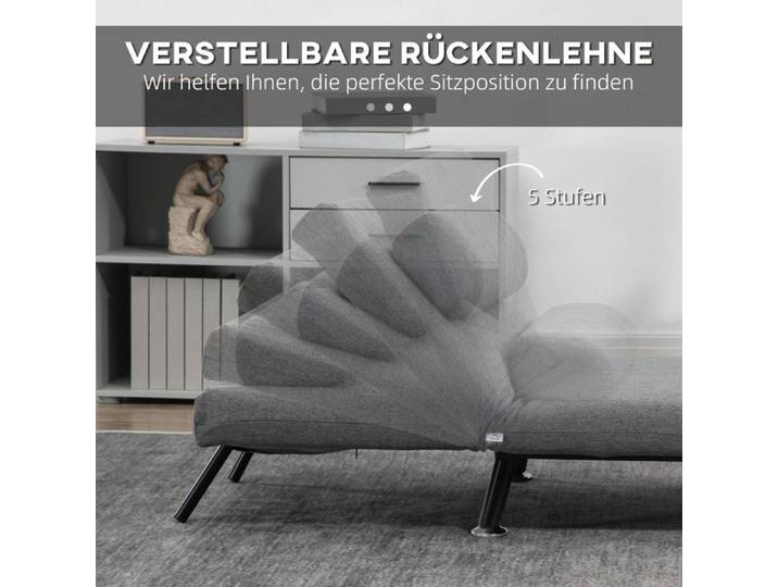 BEL Fauteuil convertible chaise pliante fonction lit dossier réglable gris foncé