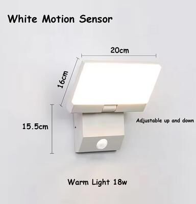 Silver Stone Store Waterproof Outdoor Wall Light LED, Foldable Modern Design, Sensor Activated Wall Lights For Garden white Motion Sensor
