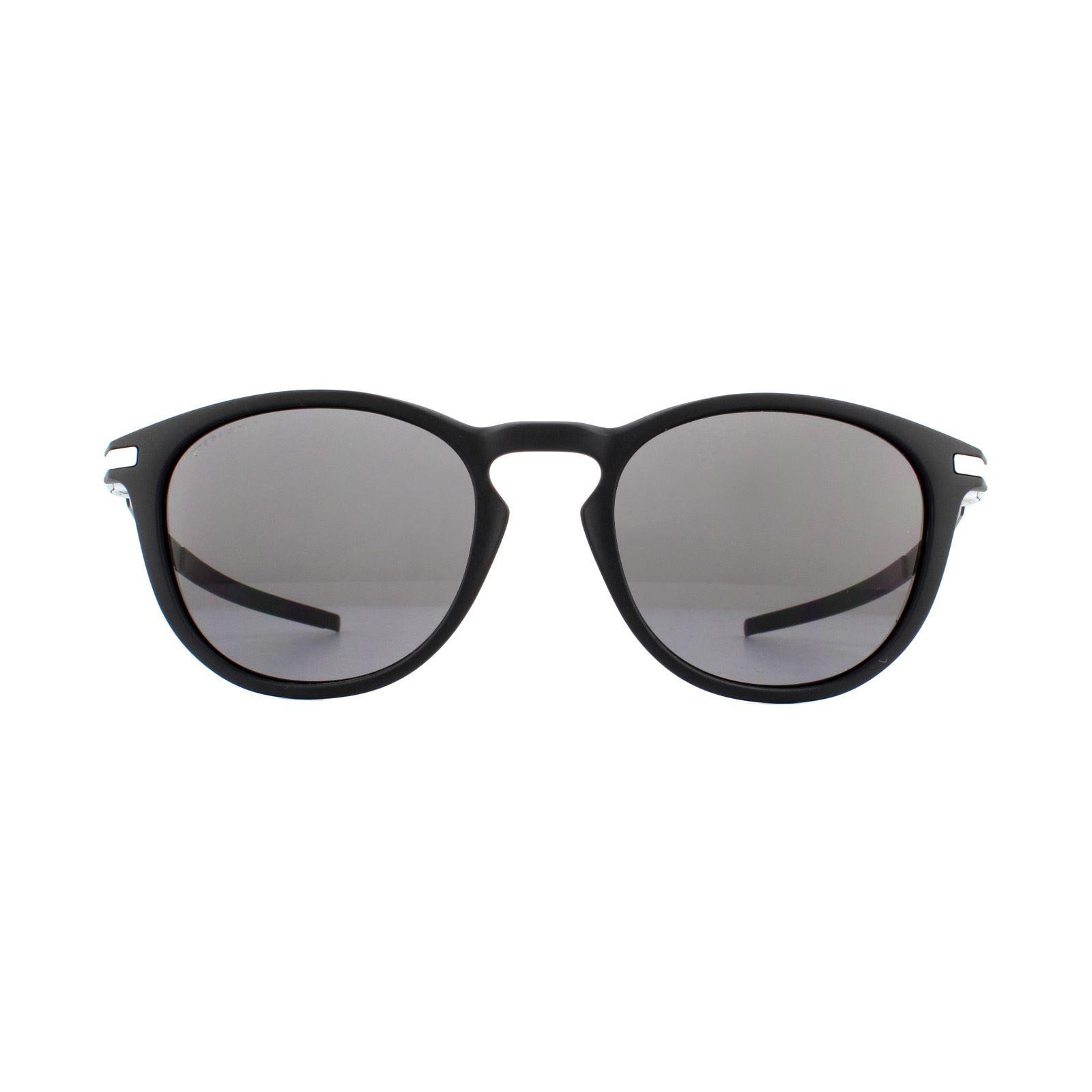 Oakley Round Mens Satin Black Prizm Gris Lunettes de soleil