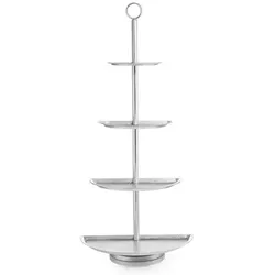 ABELLA Casa Etagere halbrund Hammerschlag-Optik 4 Etagen H. 110cm, B. 53,5cm