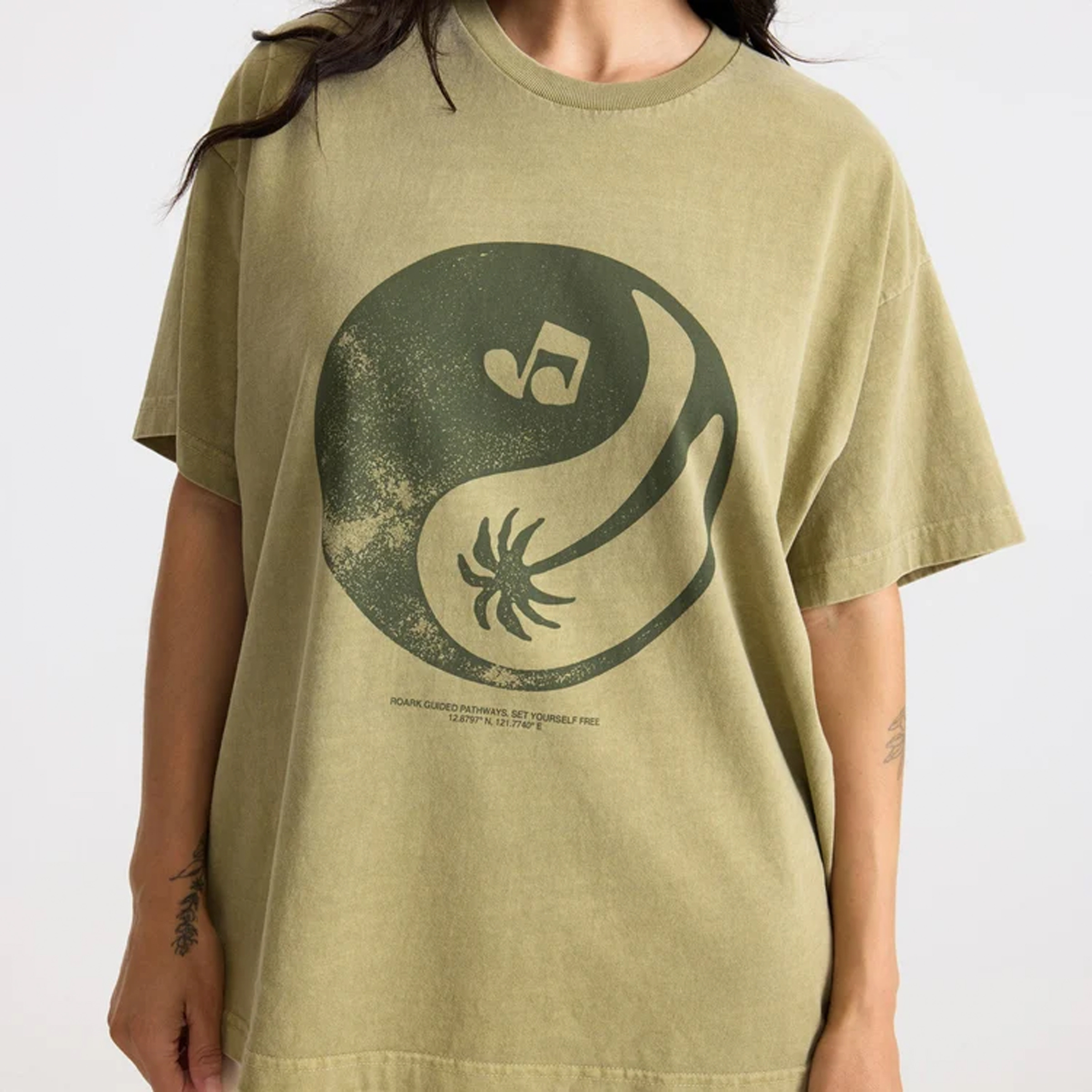 Roark Balance Oversized Damen T-Shirts gruen Größe S Hautfreundlich