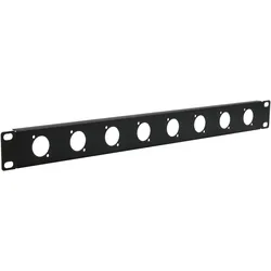 Exsys 19" Rackblende 1HE, 8x D-Typ (XLR), Serverschrank Zubehör, Schwarz
