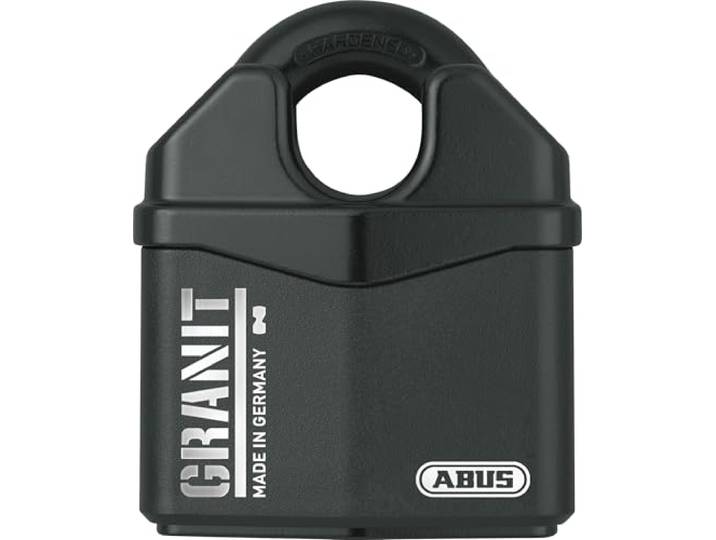 ABUS Granit Vorhängeschloss 37RK/80 - Sicherheitslevel 10, Außeneinsatz Schlosskörper & Bügel aus gehärtetem Spezialstahl, Black Granit Korrosionsschutz, austauschbarer Plus Scheibenzylinder, 2
