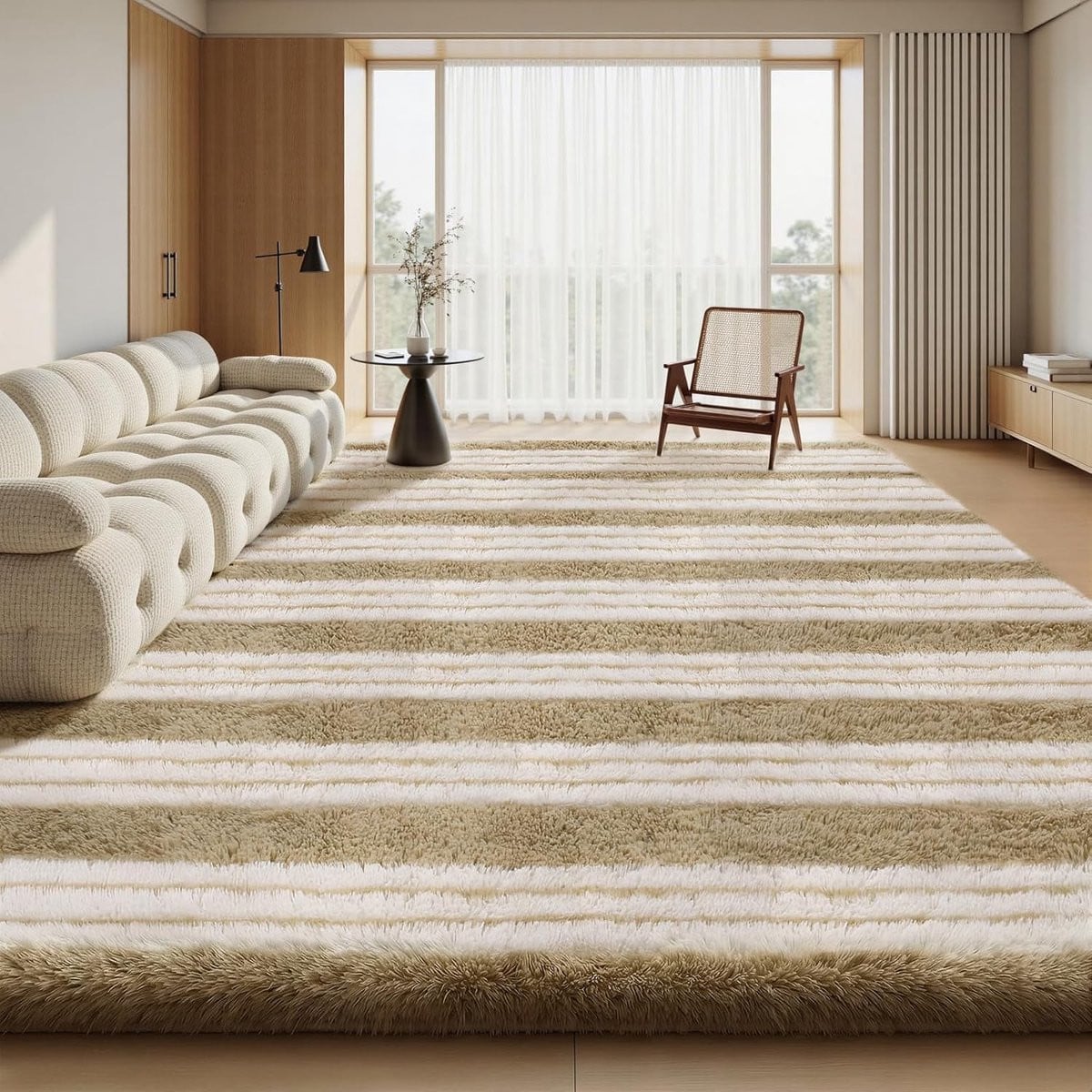 SnelShoppen Sour Lemon Hoogpolig Tapijt - Grijs - 160 x 230 cm - Modern en Wasbaar Vloerkleed