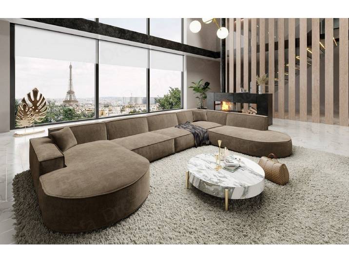 Sofa Dreams Wohnlandschaft Designer Stoff Sofa Modern Couch Alegranza U Form Stoffsofa, Loungesofa