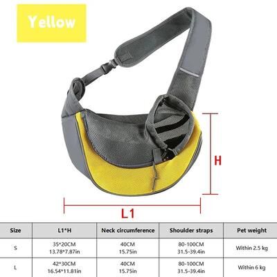 Uplift Treasures Breathable Dog Sling Carrier Backpack yellow s