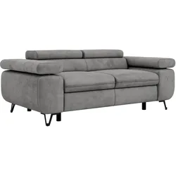 2-SITZER SOFA PETER - Hellgrau Velvet