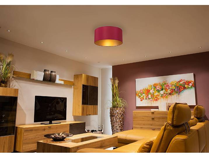 Plafonnier Midas I Ø 55cm Rouge Coton E27