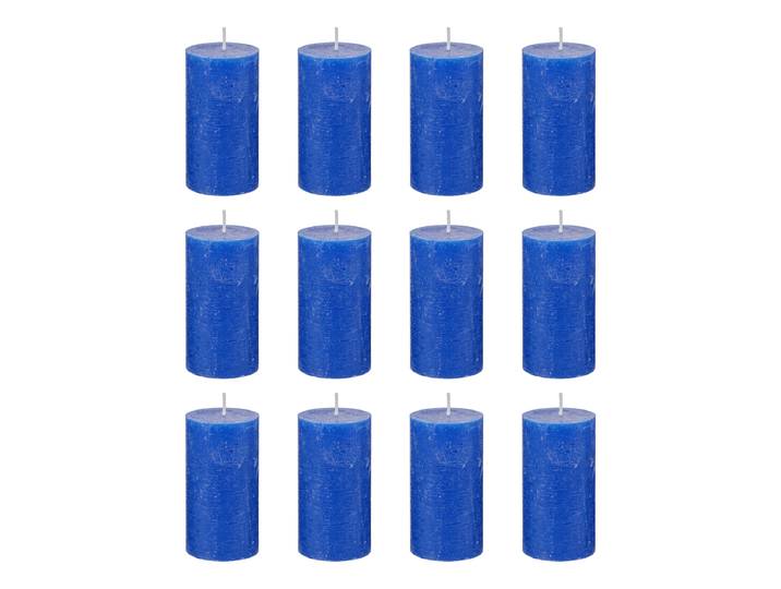 Bougies RUSTIC - lot de 12 13cm Bleu