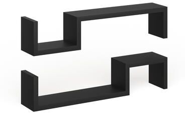 Danya B Black 'S' Wall Mount Shelves (Set of 2)
