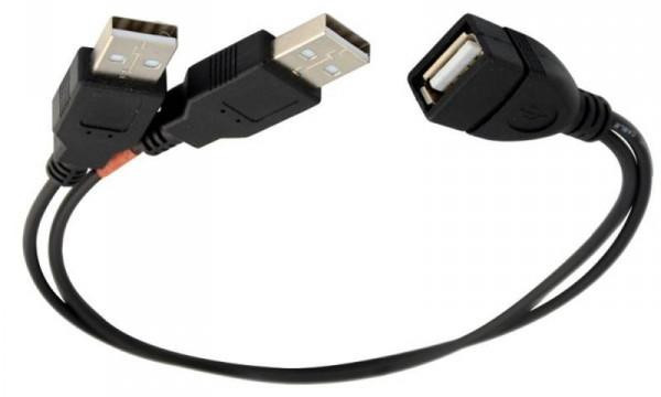 ALLNET USB 2.0 Verlengkabel met 2 x USB-A, Zwart