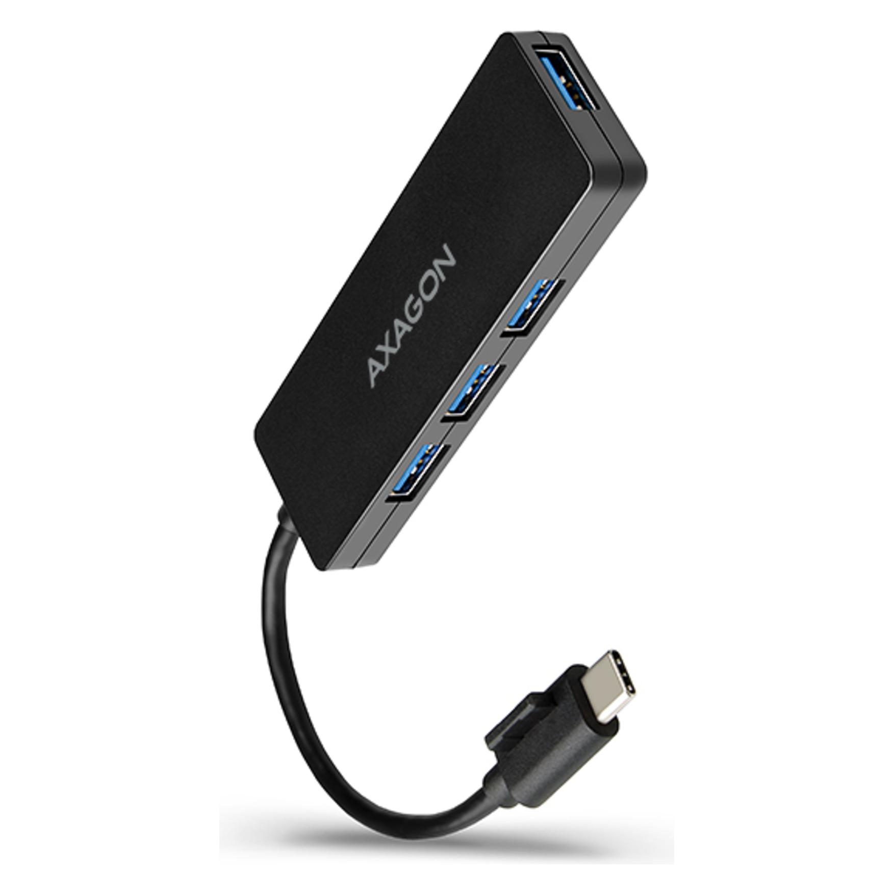 Axagon HUE-G1C Superspeed USB-C Slim Hub, 4x USB 3.0 (USB-C, 4 Ports) (HUE-G1C)