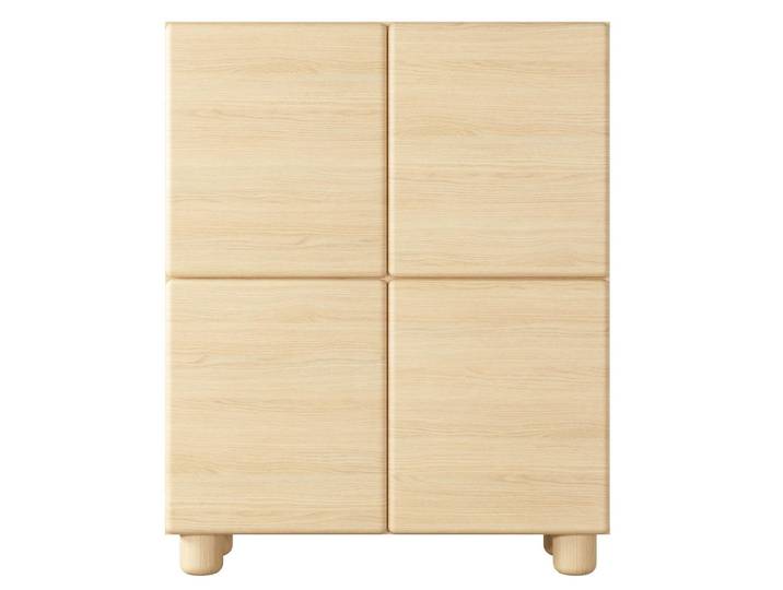 Selsey Highboard Lomo 100 cm, Eichefarben, Holz, 8 Fächer, Rechteckig, 100x125.2x38 cm, Kleinmöbel, Kommoden, Highboards