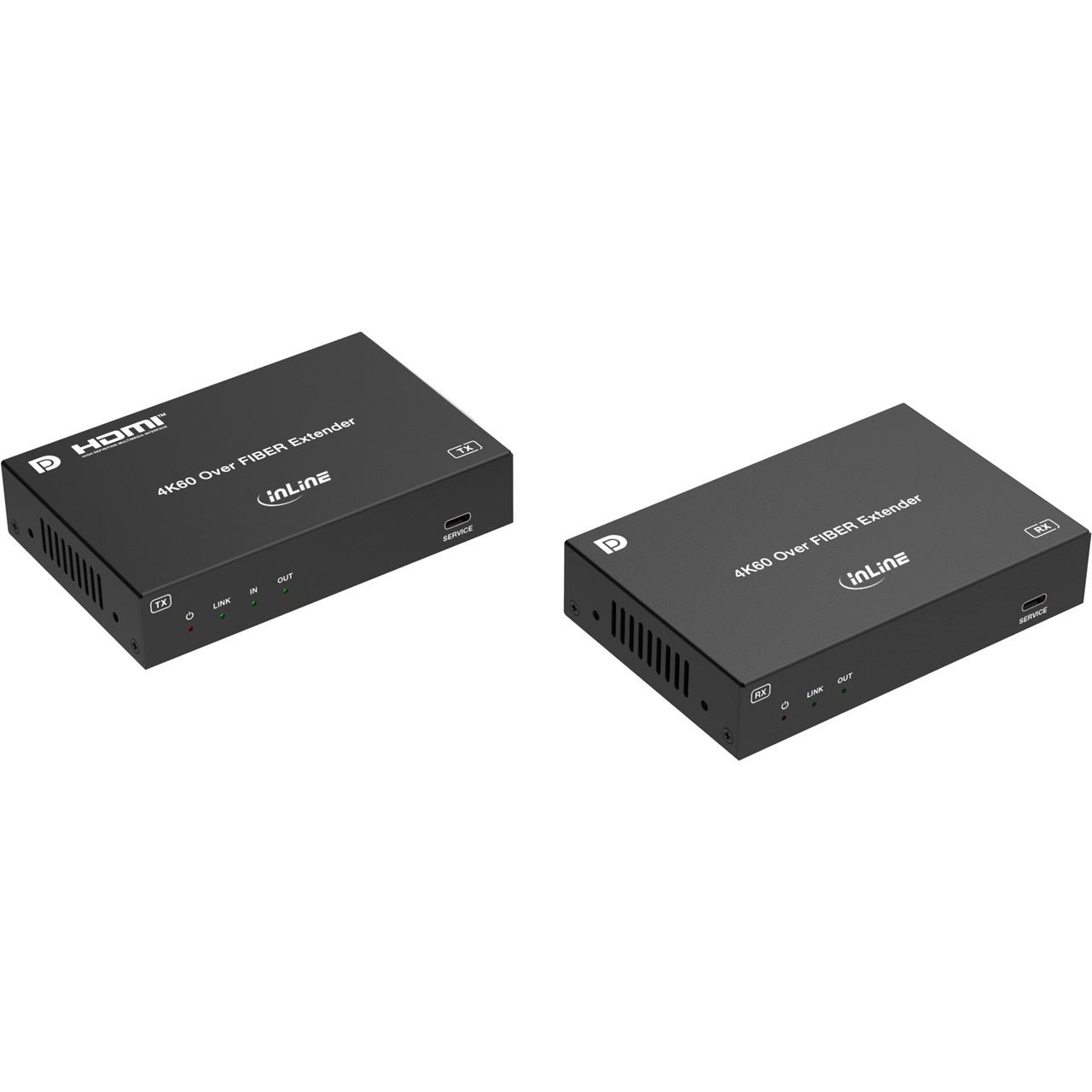 InLine KVM Extender, DP 4K/60Hz, Fiber Singlemode, 10km, Set