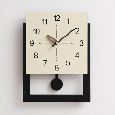 Inspired Deals Minimalist Modern Wall Clock Decorative Silent Wall Clock For Living Room & Home Decor Cream White Swing