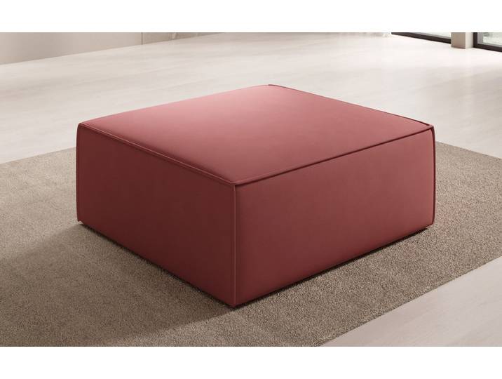 Beistellhocker Lesley in Stoff - Pink - Stoff - Luxusbetten24
