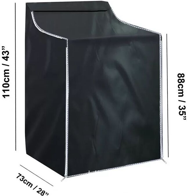 INF 210D Oxford Gewebe Waschmaschinenabdeckung - Wasserdicht, Staubdicht, Anti-UV Schwarz