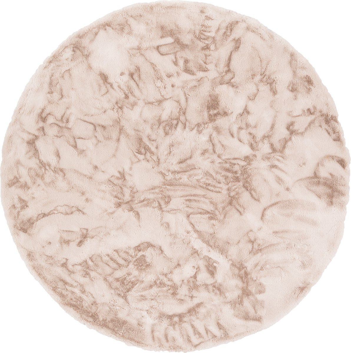 Pergamon Luxe Rond Vloerkleed Plush van Faux Fur in Plain Design