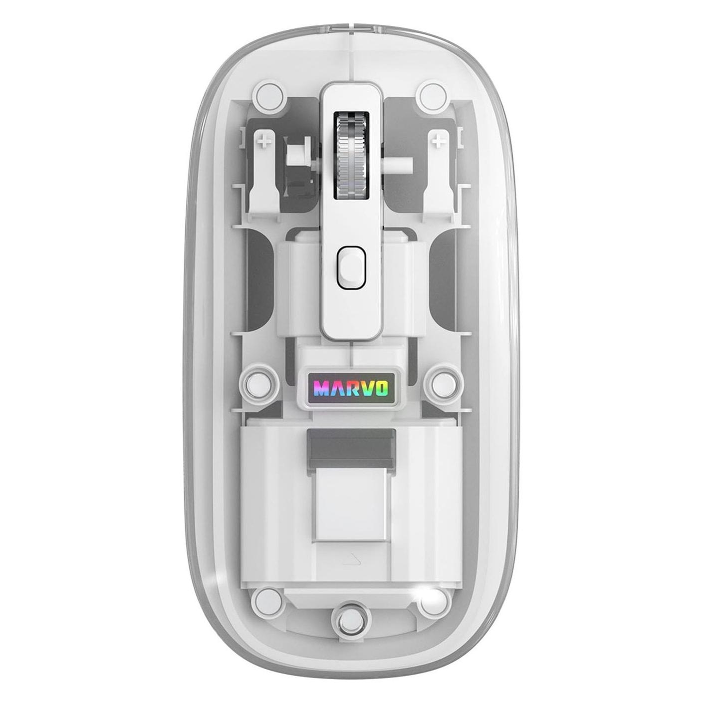 Marvo PRISM B10 weiss / Kabellose Maus / optisch / 1600 DPI / 4 Tasten / USB 2,4 GHz / Bluetooth (Kabellos) (M810W WH)