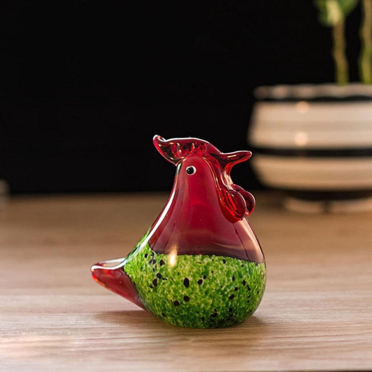 Kristallen Cock Beeldje - Transparant Glazen Dier Ornament voor Huisdecoratie