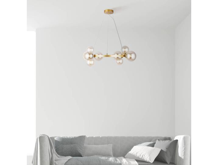 Suspension Dallas - Type J Ø 67cm Doré/Doré Verre coloré / Métal mixte G9