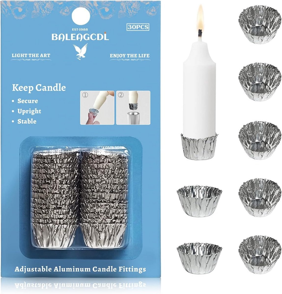 Set van 30 zilveren bobeches voor taper kaarsendragers