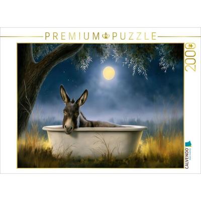 CALVENDO Puzzle Esel schläft in einer Badewanne | 2000 Teile Lege-Größe 90x67cm Foto-Puzzle für glückliche Stunden, von , Calvendo Puzzle