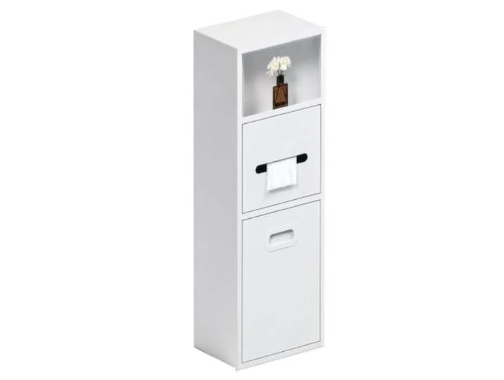 Duschnische Edelstahl mit Schublade für Toilettenpapier und Abfalleimer Wasserdichte und Rostfreie Unterputz Wandnische für Parks, Öffentliche Toiletten, Badezimmer und Hotels(White,300x660x140mm)