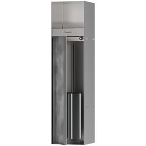 hansgrohe WC-Garnitur XtraStoris Rock, 56062800, Edelstahl gebürstet & Kunststoff verchromt