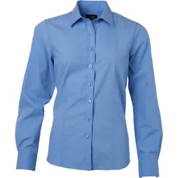 James & Nicholson Damen Popeline Bluse langarm JN677 aqua L
