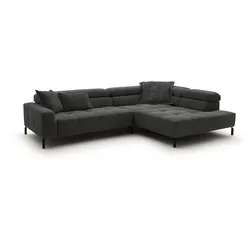 ECKSOFA MIT MOTORISCHEM SITZVORZUG OHIO Anthrazit Cord Relaxfunktion