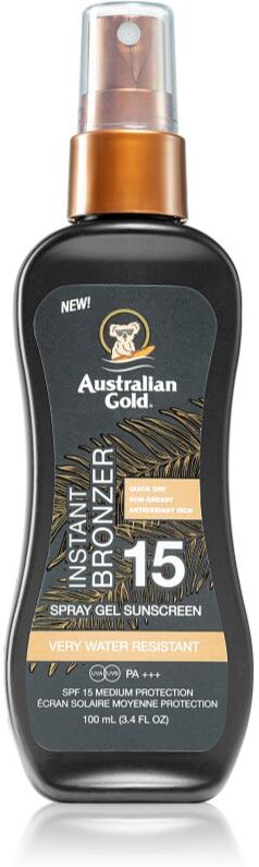 Australian Gold Instant Bronzer spray solaire protecteur avec bronzer SPF 15 100 ml