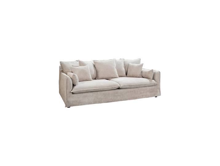 Grosses 3-Sitzer Design Sofa „Lord“ mit abnehmbaren Bezügen Bouclé Champagner Invicta Interiors