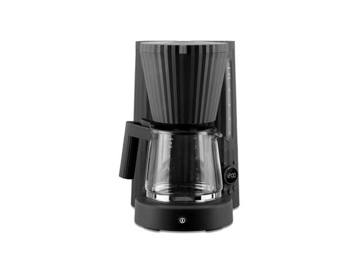 Alessi Plissé MDL14 B - Design Filterkaffeemaschine, Automatische Startfunktion, aus Thermoplastischem Harz, Europäischer Stecker 1100 W, 150 cl, Schwarz