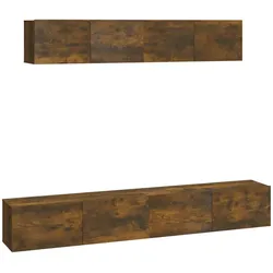 vidaXL 4-tlg. TV-Schrank-Set Räuchereiche Holzwerkstoff