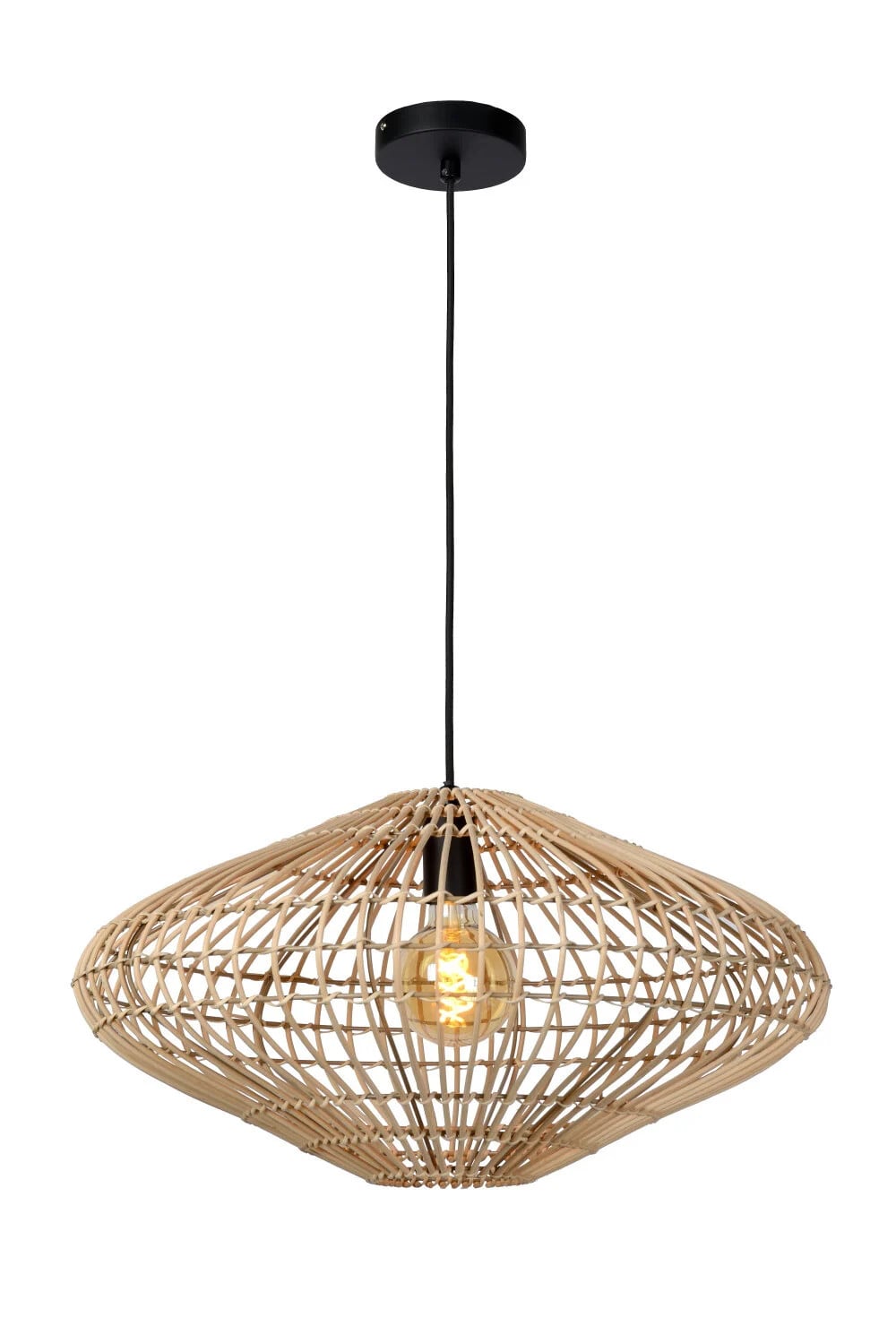 Lucide Magali Hanglamp van Rotan - Beige - Ø 56 cm