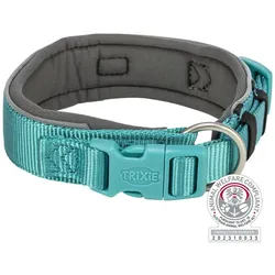 Trixie Halsband Hond Premium Extra Breed Aqua / Grafiet Grijs - 53-62X5 Cm (Hund, Hundesport), Halsband + Leine