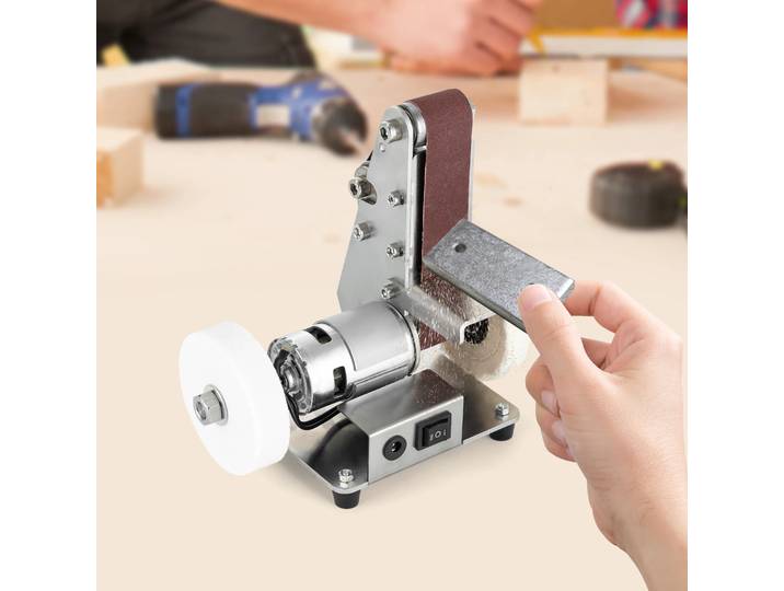Mini ponceuse à bande à moteur 775, avec 20 courroies, meuleuse d'établi électrique réglable à 7 vitesses, ponceuse de Table, polisseuse